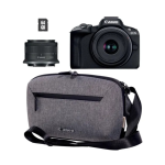 Canon R50 Camera Travel Kit (Canon 18-45mm lens, Bag and 64GB SD Card)