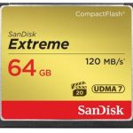 Used SanDisk 64GB Extreme CompactFlash Memory Card (120MB/s Read, 85MB/s Write)